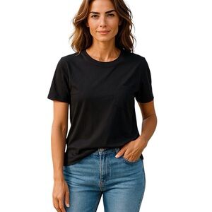 Koral Essential Back Slit Tee Shirt Women Color Black Size M